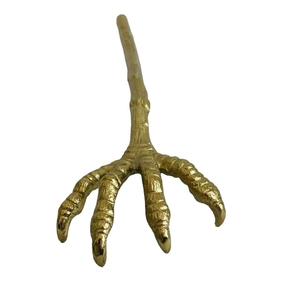 Serving Hands Set of 2 Halloween Claw Salad Server Gold Metal Tongs Food Grabber - Picture 8 of 8